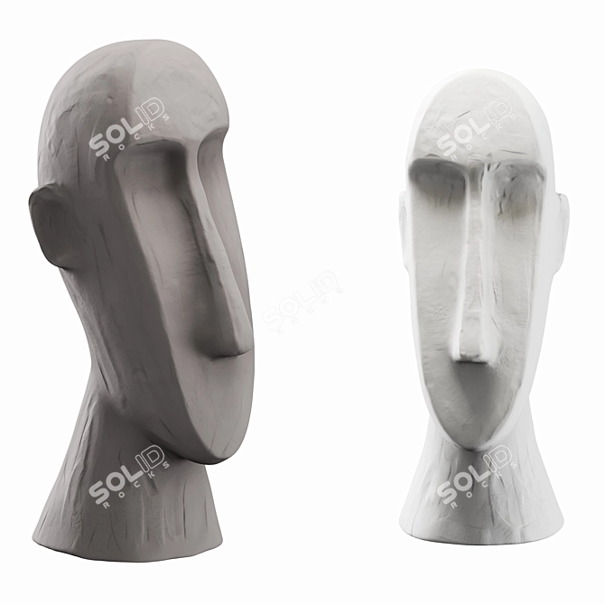 Sleek Modern Face Sculpture 3D model image 2