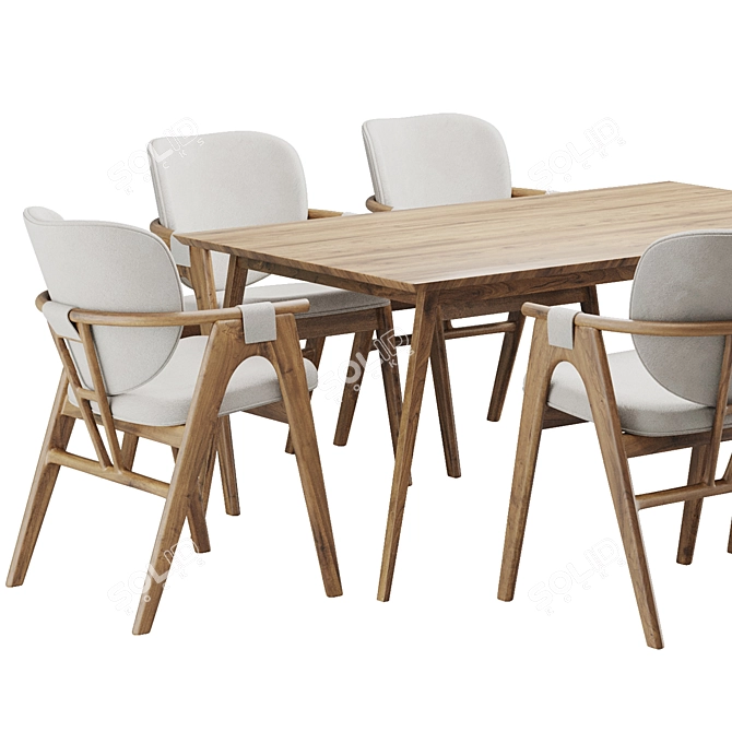 Contemporary Dining Chair & Table 3D model image 3