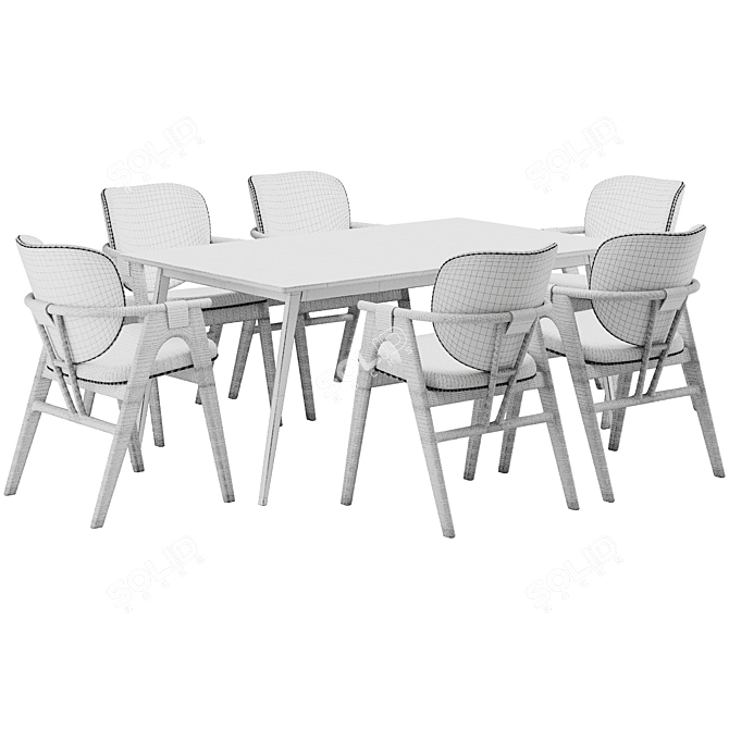 Contemporary Dining Chair & Table 3D model image 7