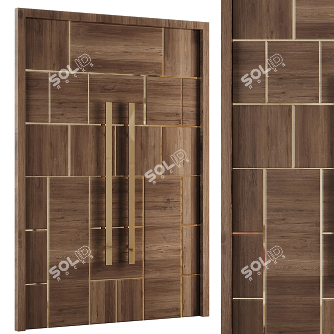 Modern Entry Door Set 2016 3D model image 1