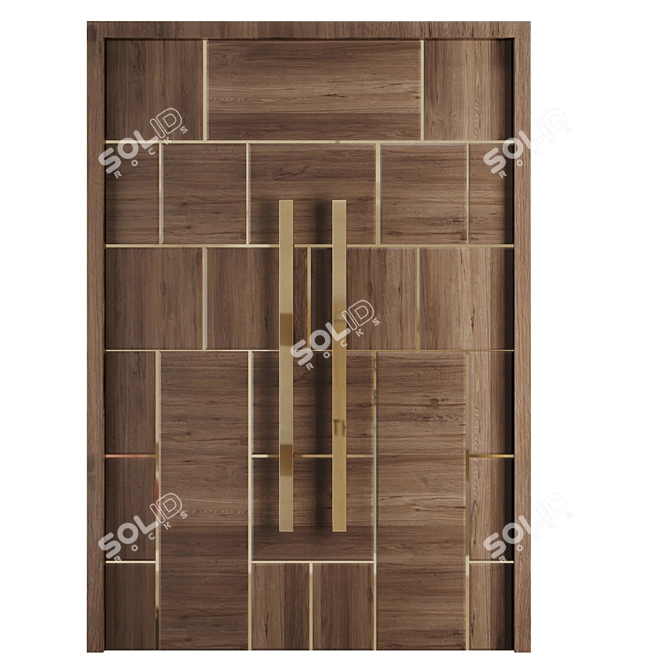 Modern Entry Door Set 2016 3D model image 2