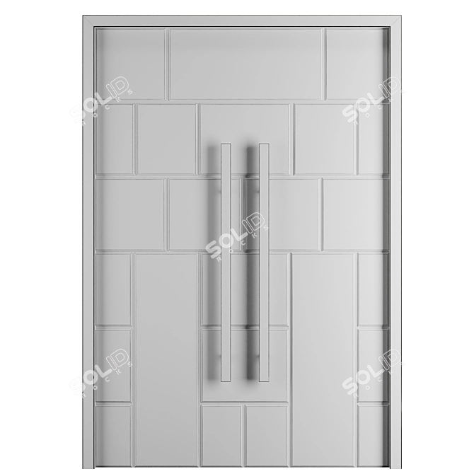 Modern Entry Door Set 2016 3D model image 3