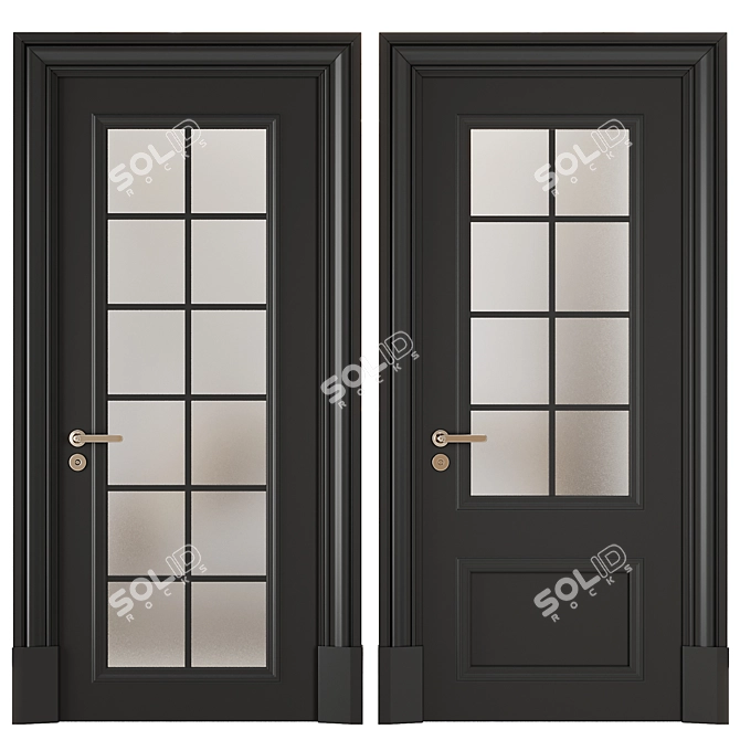 Modern Entrance Door Set 77 3D model image 1