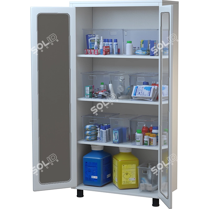 Medical Supply Storage Cabinet - Enhance Healthcare 3D model image 1