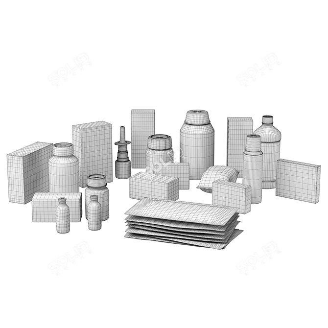 Medical Supplies 3D Model Kit 3D model image 5