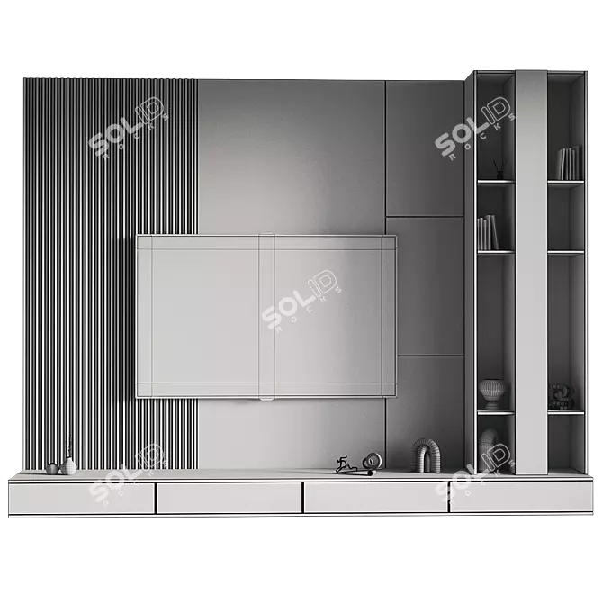 Modern TV Wall Set Model 3D model image 4