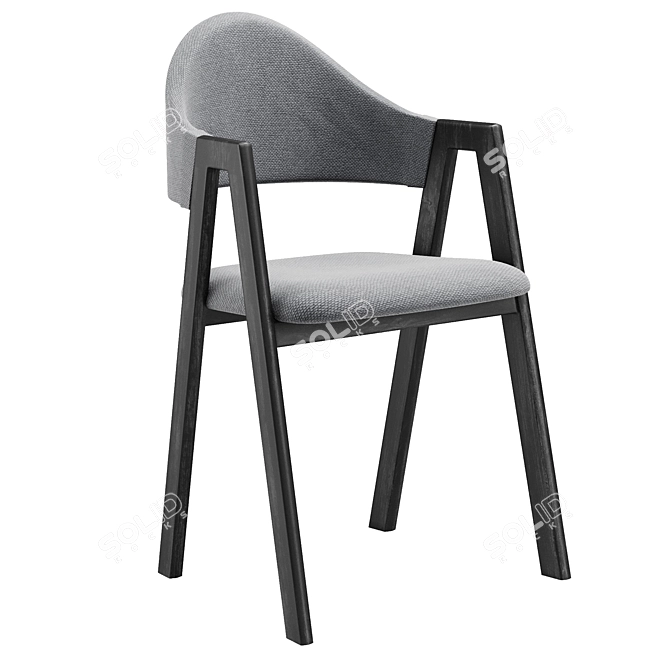 Modern Curved Back Dining Chair 3D model image 2