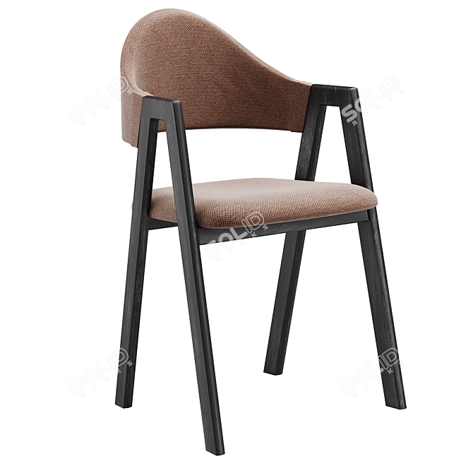 Modern Curved Back Dining Chair 3D model image 4