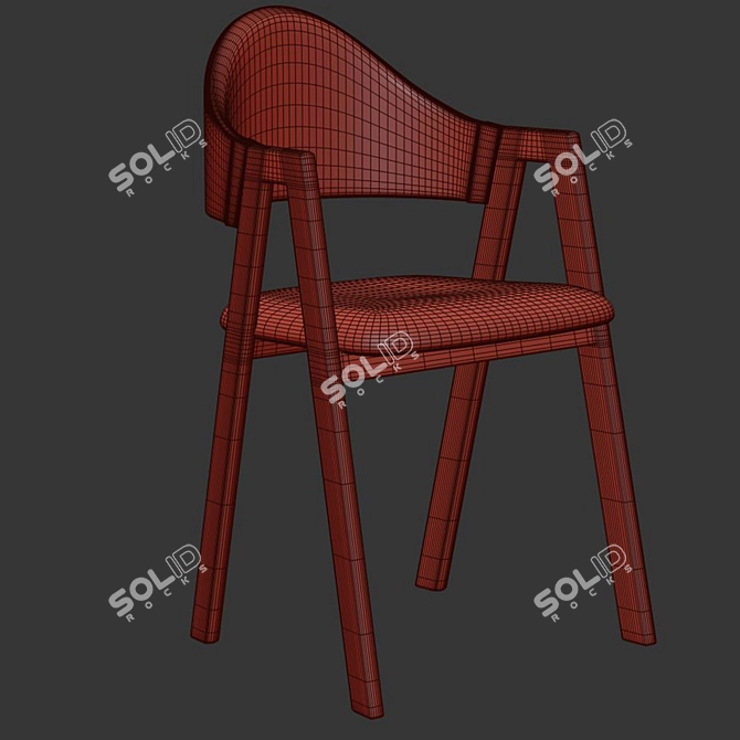 Modern Curved Back Dining Chair 3D model image 7