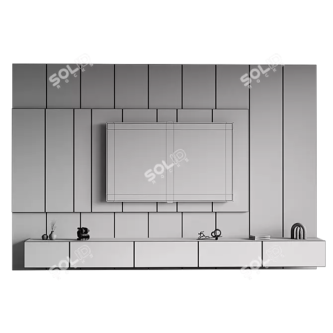 Modern TV Wall Set Furniture 3D model image 3