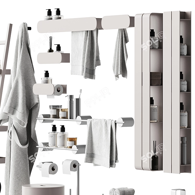 Modern Bathroom Accessories Set 3D model image 3