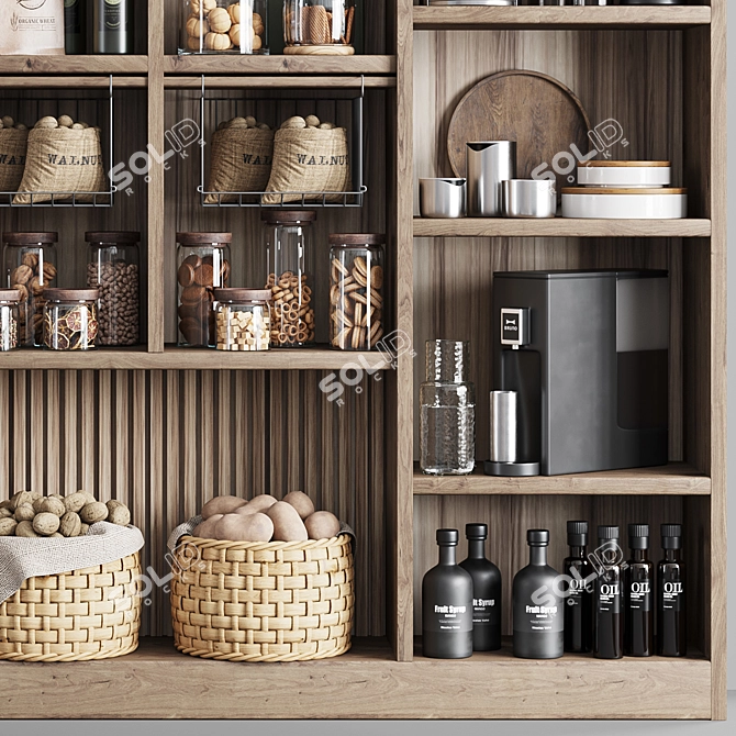 Versatile Kitchen Rack Set 3D model image 4