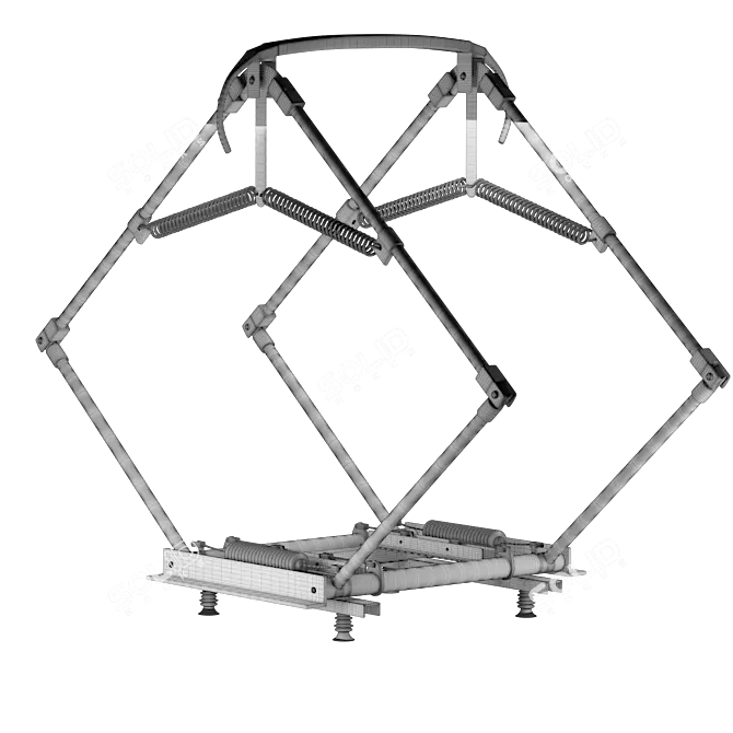 Electric Train Pantograph Model 3D model image 3