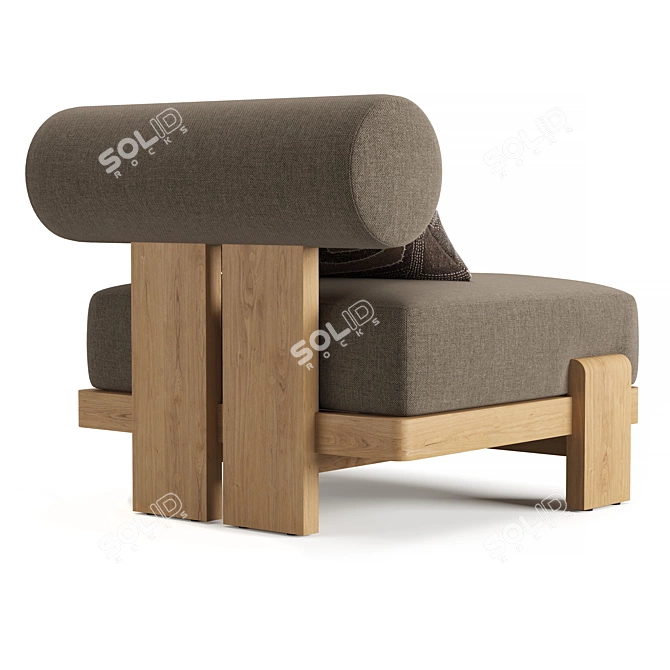 Teak VIGO Lounge Chair | Restoration Hardware 3D model image 3