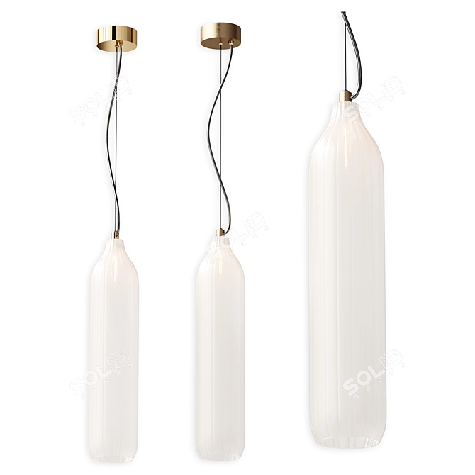 Sleek Flute Pendant Light 3D model image 2