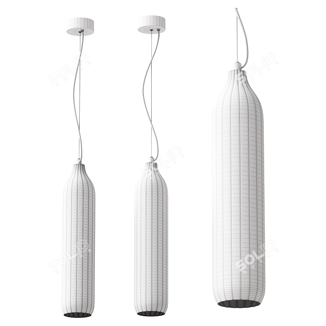 Sleek Flute Pendant Light 3D model image 3