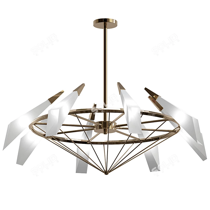 Contemporary Tapered Pendant Chandelier 3D model image 1