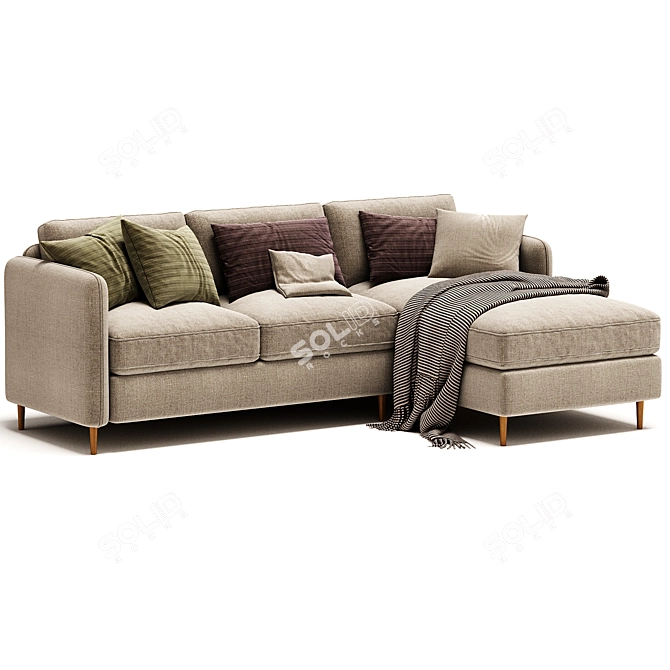 Corner Polyester Left Sofa - 2017 3D model image 1