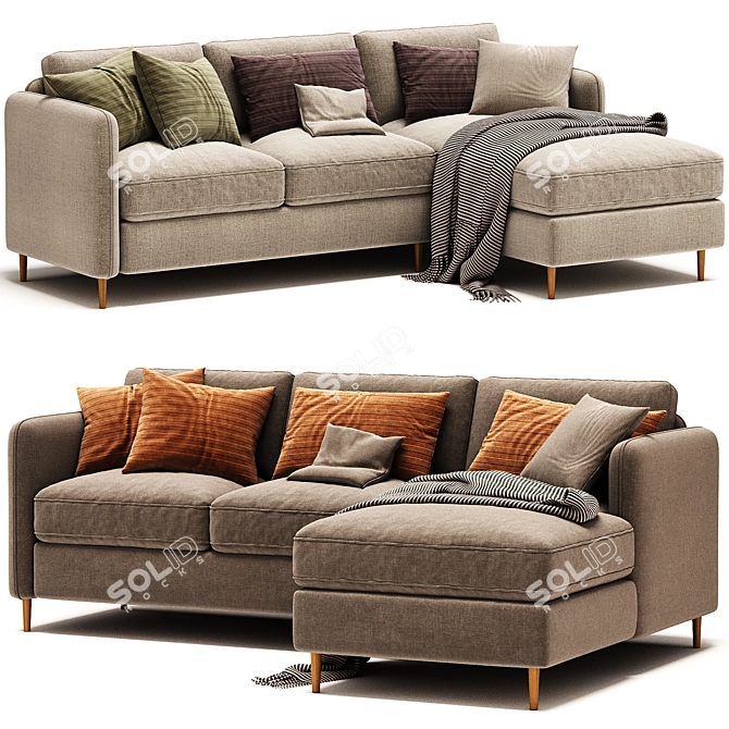 Corner Polyester Left Sofa - 2017 3D model image 2