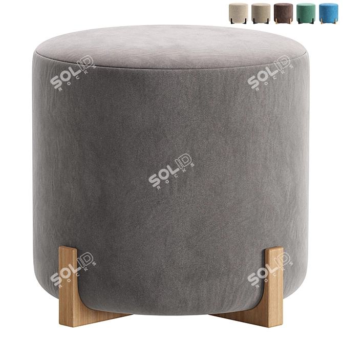 Elegant Manley Pouf for Home 3D model image 1