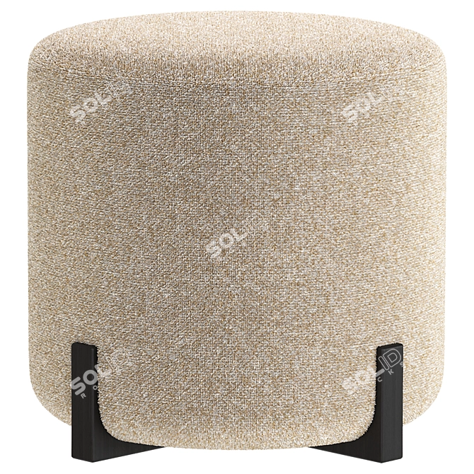 Elegant Manley Pouf for Home 3D model image 2