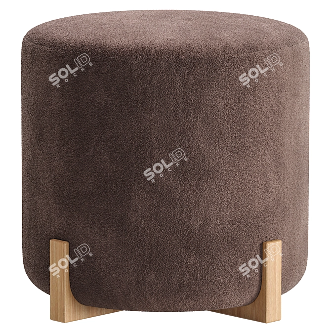 Elegant Manley Pouf for Home 3D model image 3