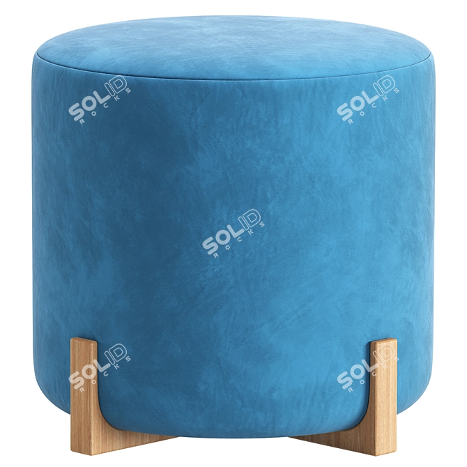 Elegant Manley Pouf for Home 3D model image 5