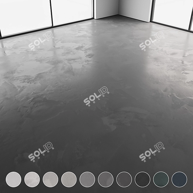 Seamless Concrete Flooring Texture 3D model image 1