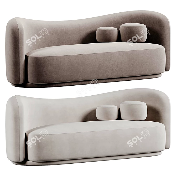 Modern Statement Diane Sofa Available 3D model image 5