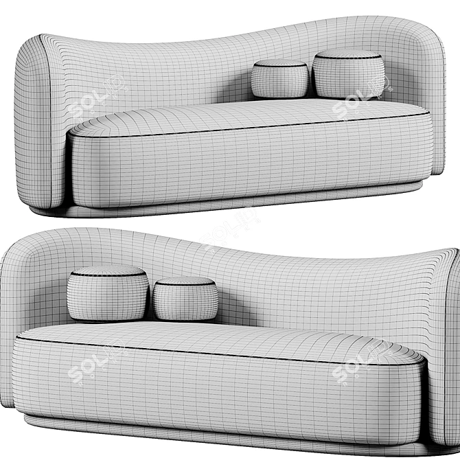 Modern Statement Diane Sofa Available 3D model image 6