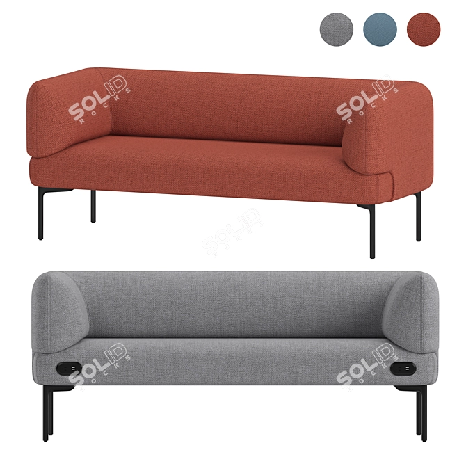 Haworth Cabana Customizable Modern Sofas 3D model image 1