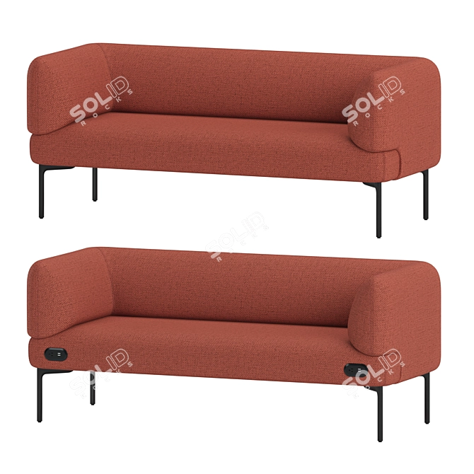 Haworth Cabana Customizable Modern Sofas 3D model image 6