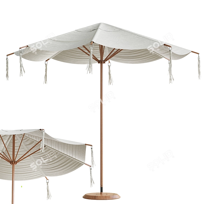  Stylish Round Cantilever Umbrella 3D model image 1