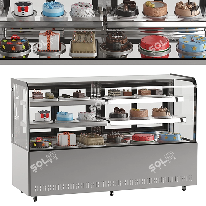 Fruit-Infused Pastry Refrigerator, 20 Cakes 3D model image 1