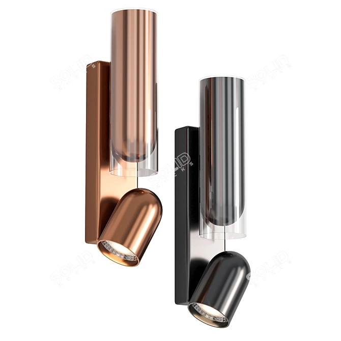 Metal Fix Copper Wall Lamp 3D model image 2