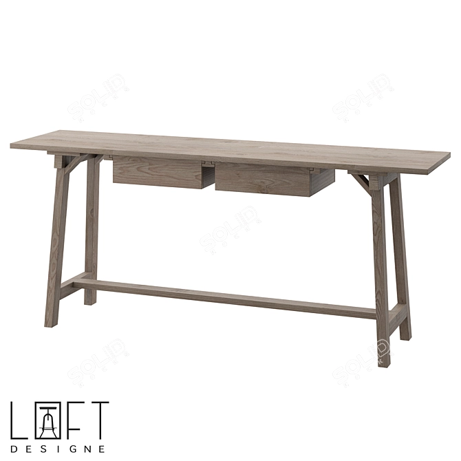 Wood Console Table LoftDesigne 60974 3D model image 1