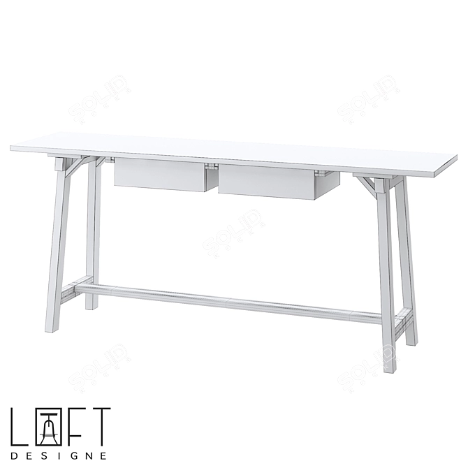 Wood Console Table LoftDesigne 60974 3D model image 2