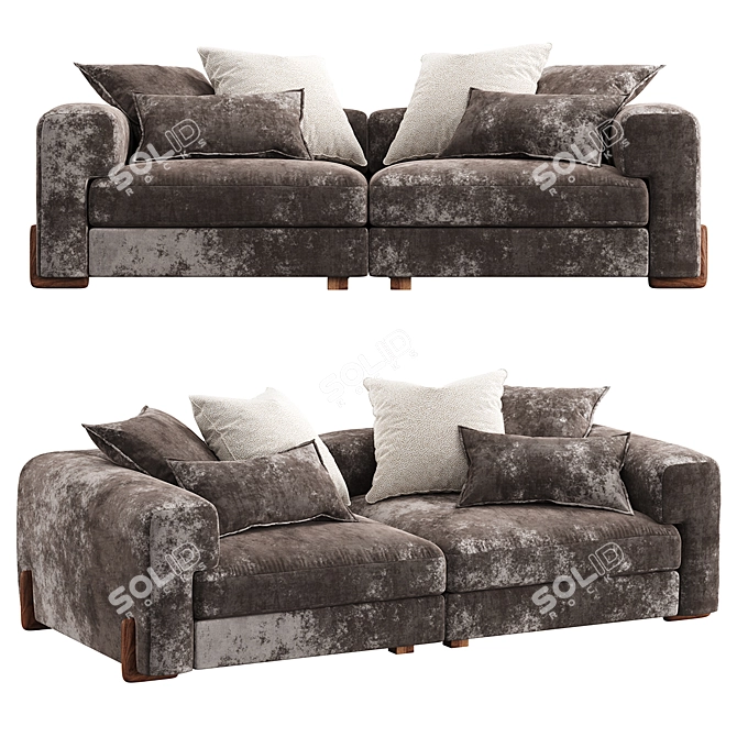 Sleek SOHO Manifesto Couch 3D model image 1