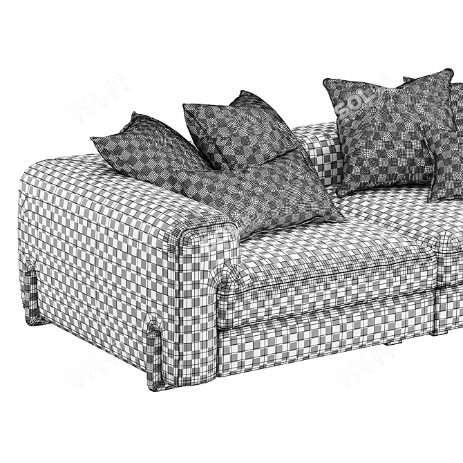 Sleek SOHO Manifesto Couch 3D model image 6