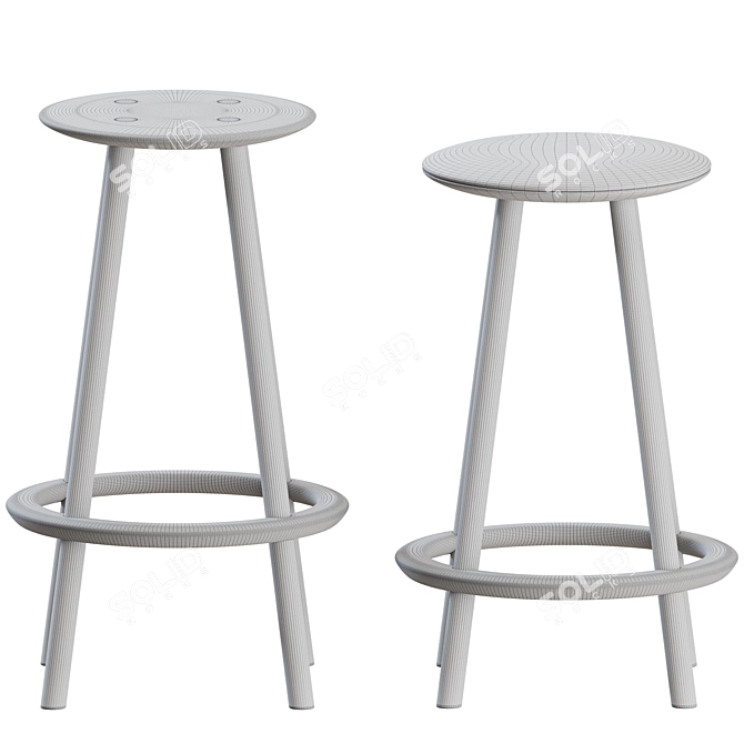 Modern OVO Stools Set, Benchmark 3D model image 7