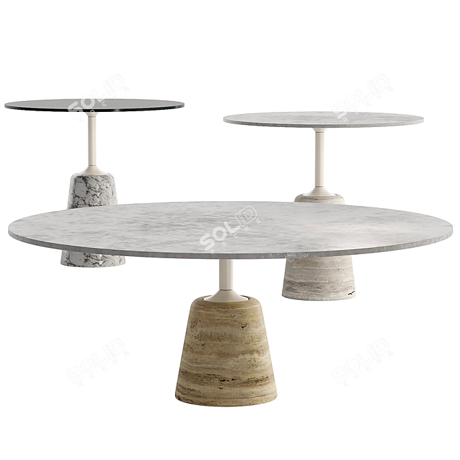 Modern Cement Rock Table: Versatile & Chic 3D model image 2