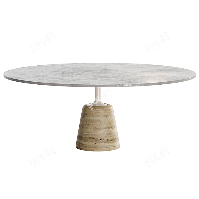 Modern Cement Rock Table: Versatile & Chic 3D model image 3