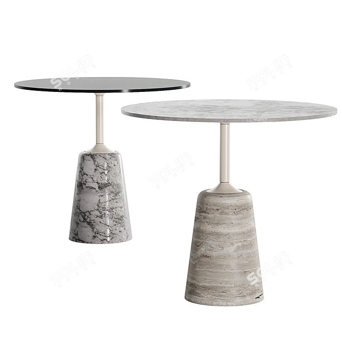 Modern Cement Rock Table: Versatile & Chic 3D model image 4