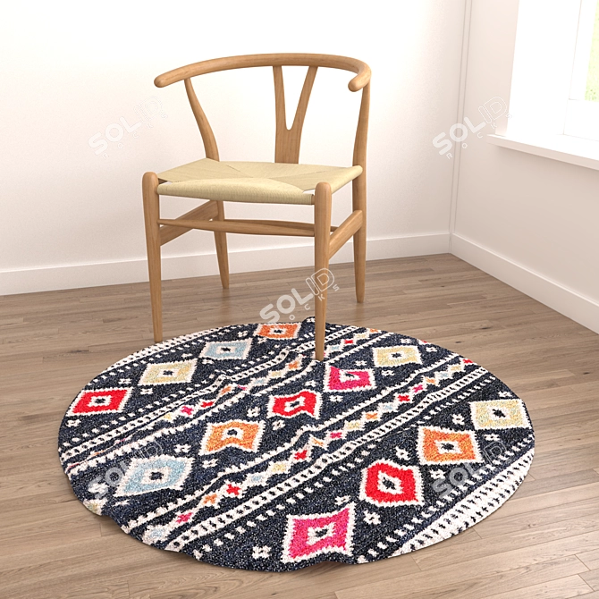  Round Rug Set with Variants 3D model image 6