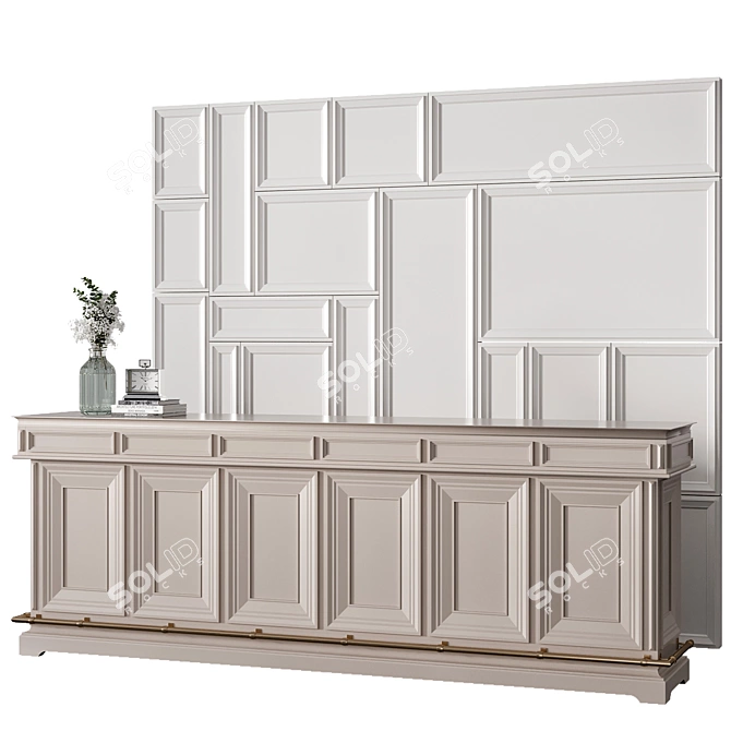 Modular Reception Desk 3D Model 3D model image 3