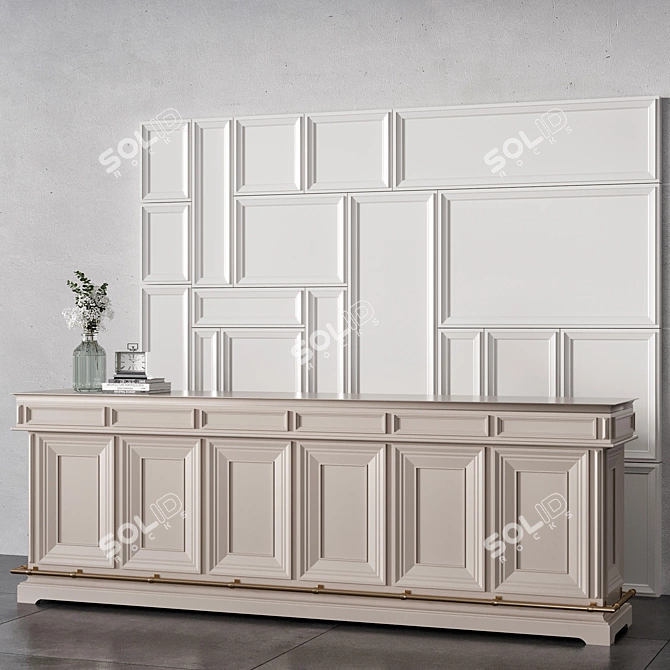 Modular Reception Desk 3D Model 3D model image 4