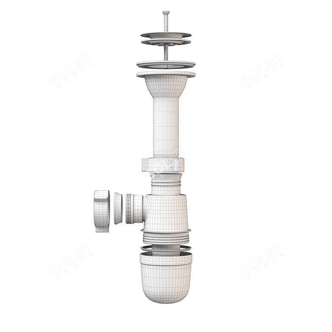 Vintage Sink Siphon Replica 3D model image 5