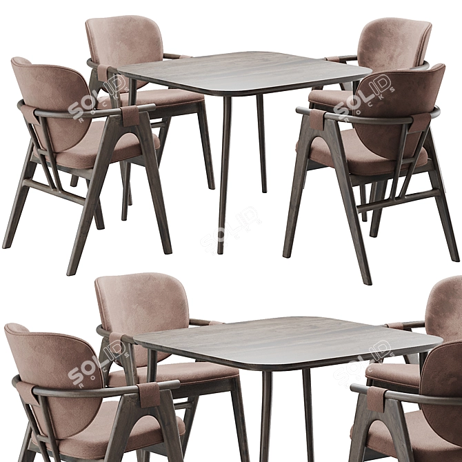 Rowanoke Dining Armchair Set 3D model image 1