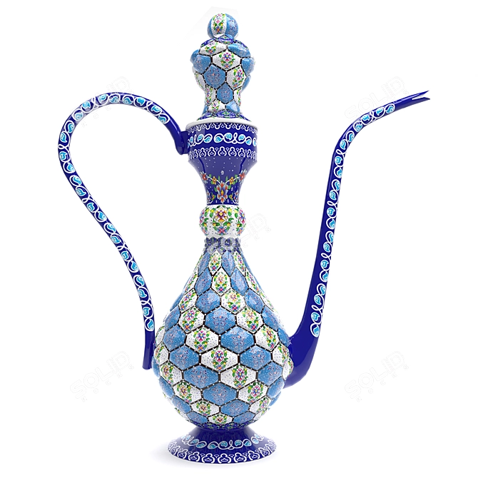 Isfahan Enamel Art Jewelry 3D model image 1