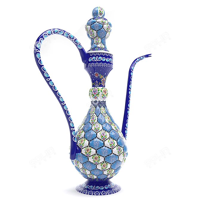 Isfahan Enamel Art Jewelry 3D model image 2